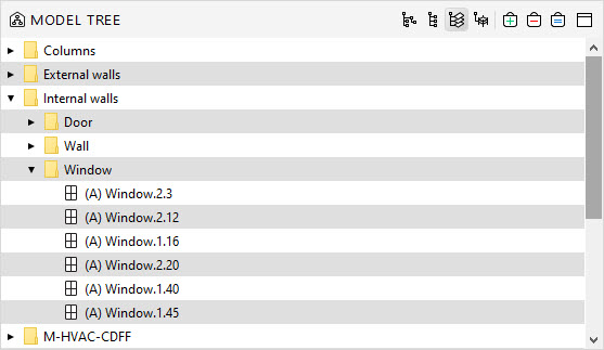 Layer hierarchy in Model Tree view