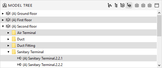 Federated floor hierarchy in Model Tree view