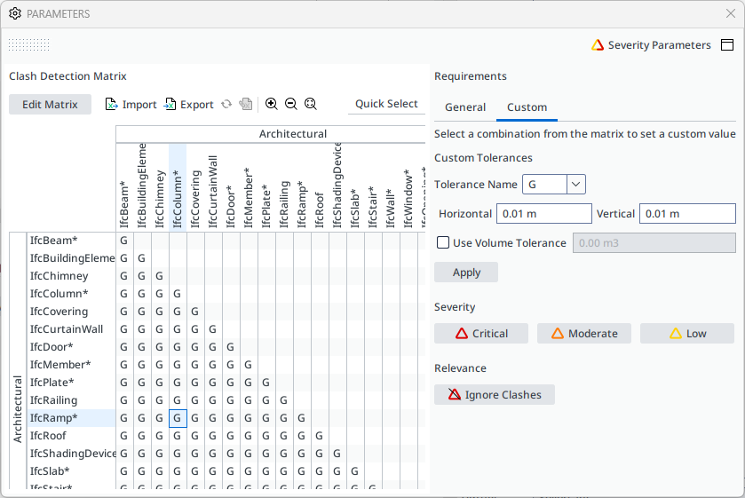 245 Clash Detection Matrix – Solibri Desktop Help Center