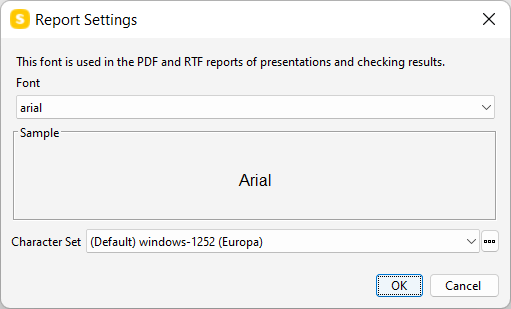 report settings