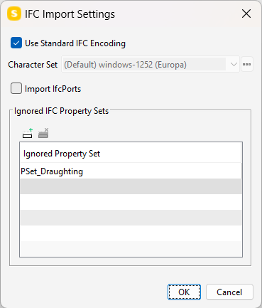 ifcimport settings