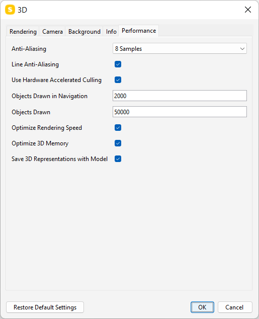 3d settings performance