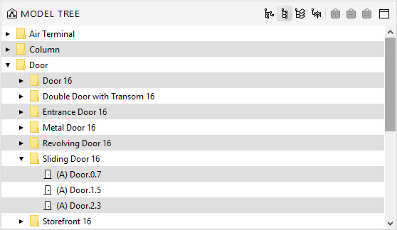 Component hierarchy in Model Tree view