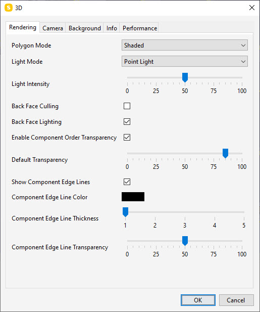 Rendering Settings dialog